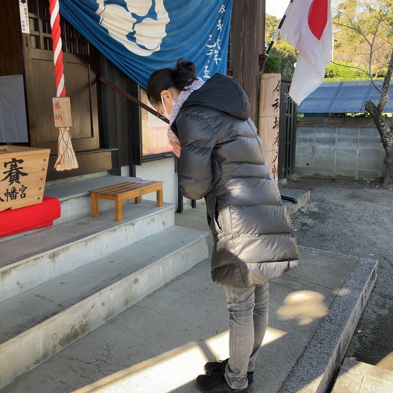 イベントが無事に終えたことを感謝し、坂本八幡宮にお参りしました。