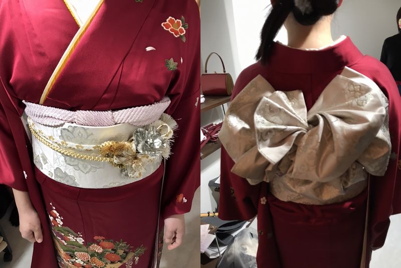 フェリーズでの着付けのお手伝いです。