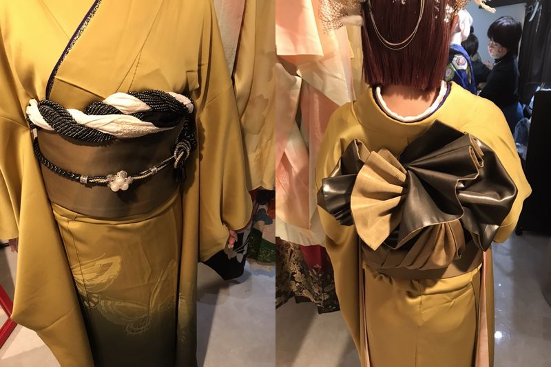 成人式の着付けのお手伝いをフェリーズでさせて頂きました♪